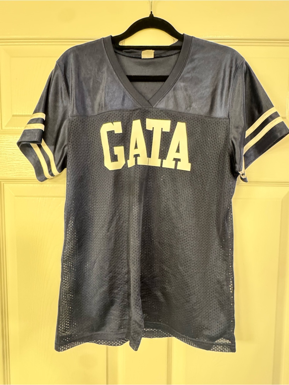Navy GATA Athletic Mesh V-Neck Jersey